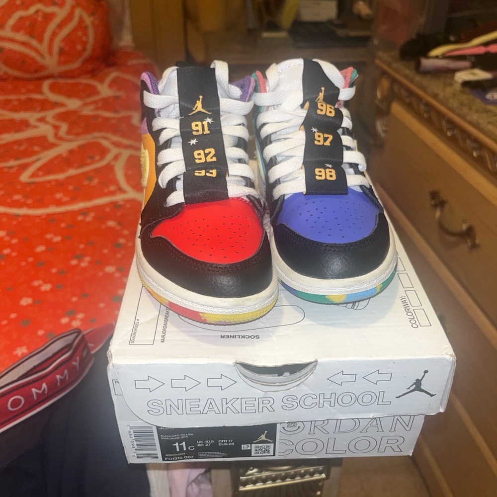 Toddler Jordan 1 Red and Blue Sneakers size 11k